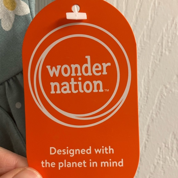 ❤️Deep Sea Foam Green Floral Girls Dress, Wonder Nation Size: 4-5, Pockets, NWT - Picture 5 of 8